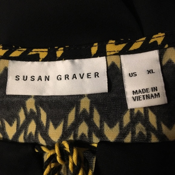 SUSAN GRAVER Liquid Knit Tan Chevron Tunic size XL - Picture 7 of 7